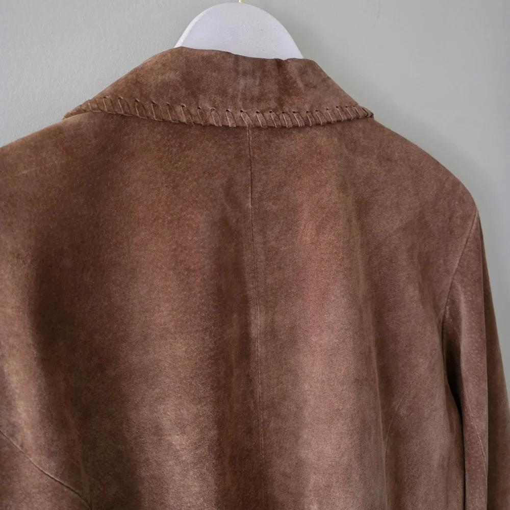 Wilsons Leather L Vintage Bohemian Western Embroidered Whip Stitch Suede Jacket - Picture 12 of 16